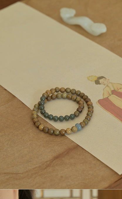 Verawood & Jade Breeze of Luck Mala Bracelet