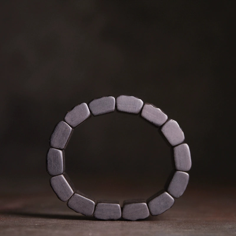 Hand-Hammered Ebony Feng Shui Bracelet - Peace, Vitality & Healing