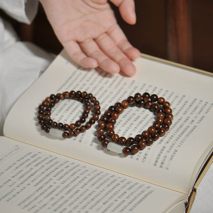 Agarwood & Jade Bracelet for Spiritual Growth, Protection & Luck