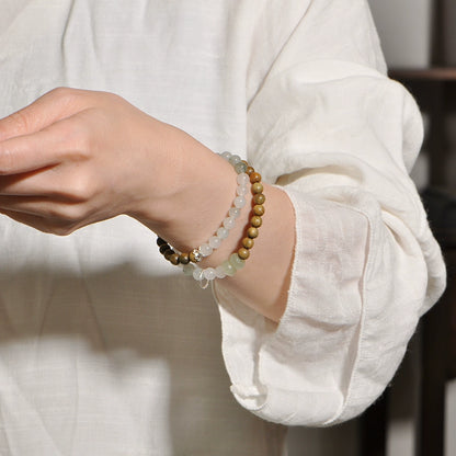 Verawood & Twin Lotus Jade Mala Set for Luck, Protection & Spiritual Growth