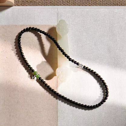 African Blackwood & Jade Mala Bracelet for Wisdom and Emotional Healing