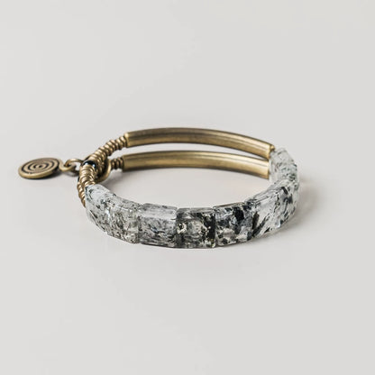 Crystal & Brass Bracelet for Spiritual Growth & Healing