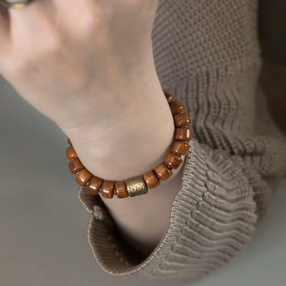 Tibetan Bone Buddha Beads Mala | Courage, Compassion, and Wisdom Bracelet