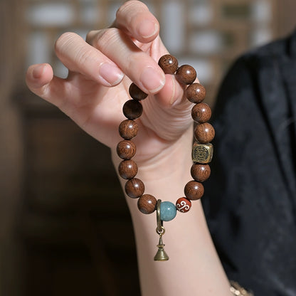 Golden Silkwood Mala Bracelet for Meditation, Healing & Spiritual Growth