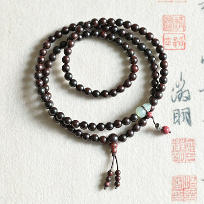 Indian Zitan Sandalwood & Jade Mala for Peace, Compassion & Abundance
