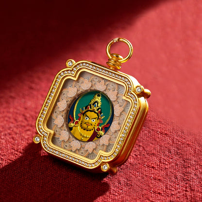 Hand-Painted Tibetan Tsha-Tsha Clay Pendant with Brass Frame (40+ Styles)