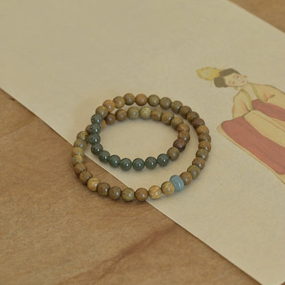 Verawood & Jade Breeze of Luck Mala Bracelet