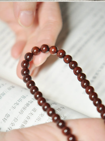 African Padauk & White Jade Bracelet for Purity, Healing & Protection