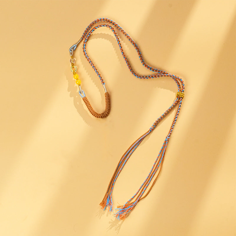 Handmade Tibetan Braided Necklace Cord for Pendants - Five Wealth Gods & DIY Styles