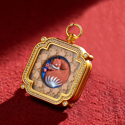 Hand-Painted Tibetan Tsha-Tsha Clay Pendant with Brass Frame (40+ Styles)