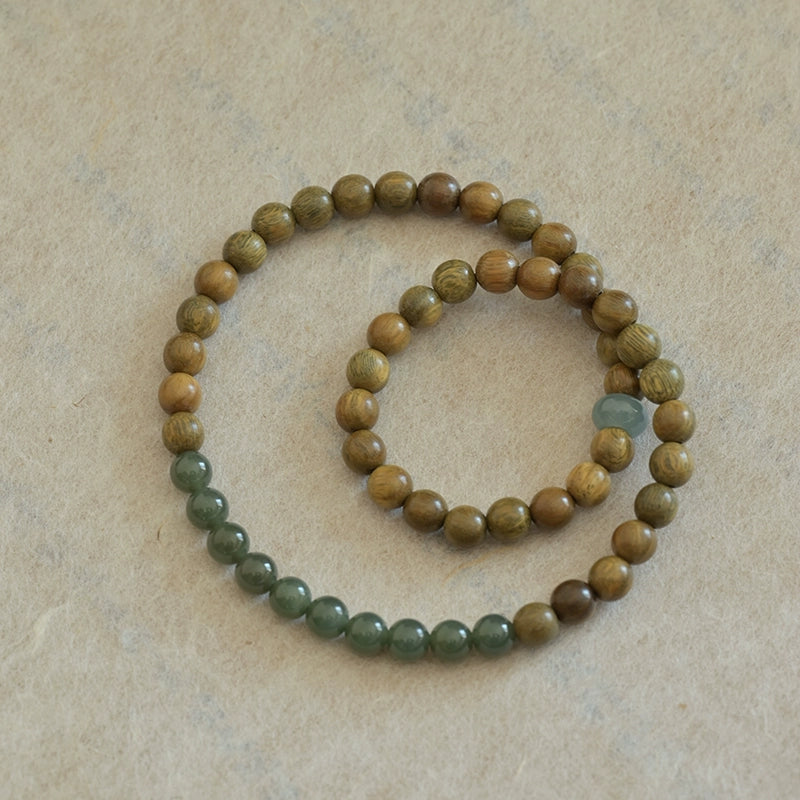 Verawood & Jade Breeze of Luck Mala Bracelet