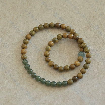 Verawood & Jade Breeze of Luck Mala Bracelet