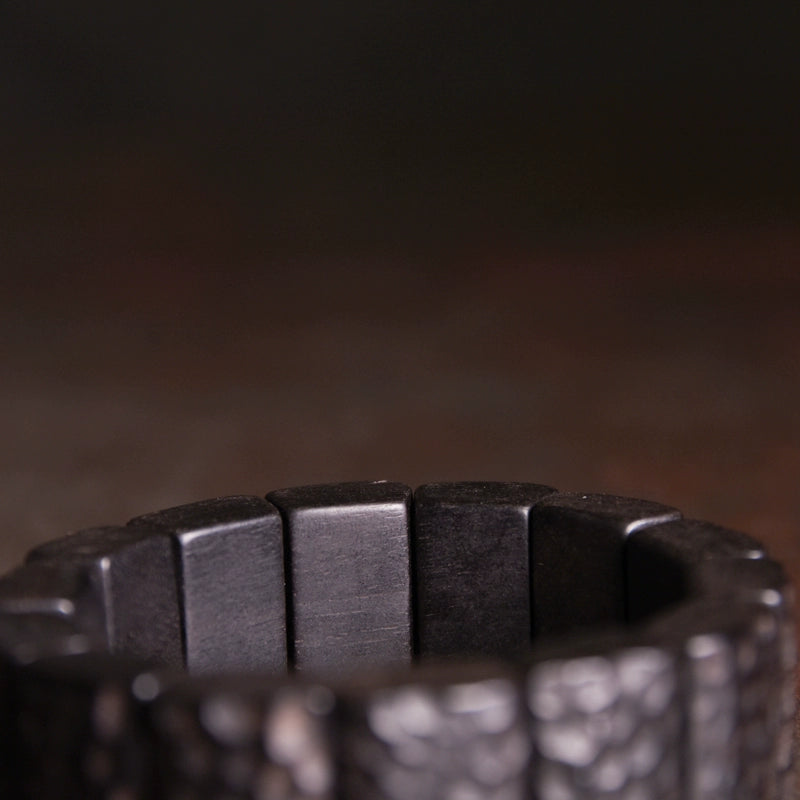 Hand-Hammered Ebony Feng Shui Bracelet - Peace, Vitality & Healing
