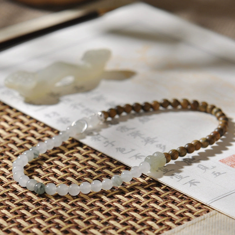 Verawood & Twin Lotus Jade Mala Set for Luck, Protection & Spiritual Growth