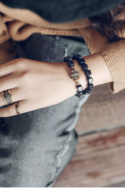 Tibetan Dzi Bead Bracelet Stack for Transformation and Luck