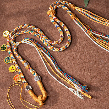 Handmade Tibetan Braided Necklace Cord for Pendants - Five Wealth Gods & DIY Styles