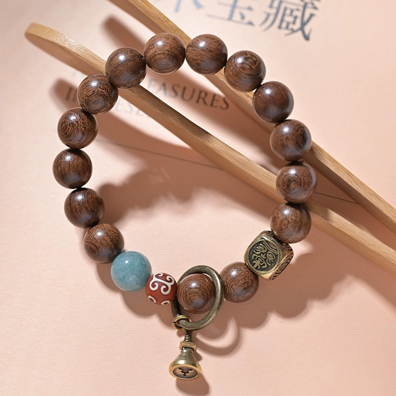 Golden Silkwood Mala Bracelet for Meditation, Healing & Spiritual Growth