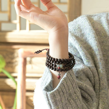 Indian Zitan Sandalwood & Jade Mala for Peace, Compassion & Abundance