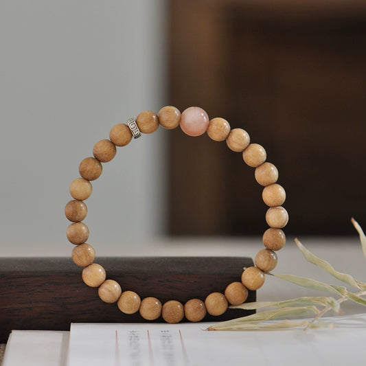 Papuan Sandalwood & Sunstone Mala for Peace, Meditation & Spiritual Growth