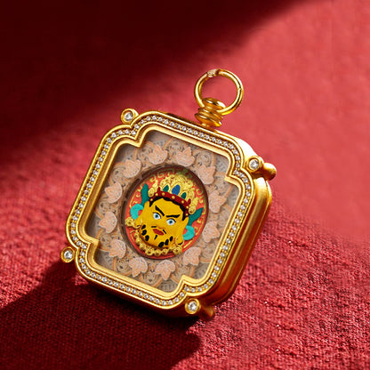 Hand-Painted Tibetan Tsha-Tsha Clay Pendant with Brass Frame (40+ Styles)