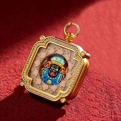 Hand-Painted Tibetan Tsha-Tsha Clay Pendant with Brass Frame (40+ Styles)