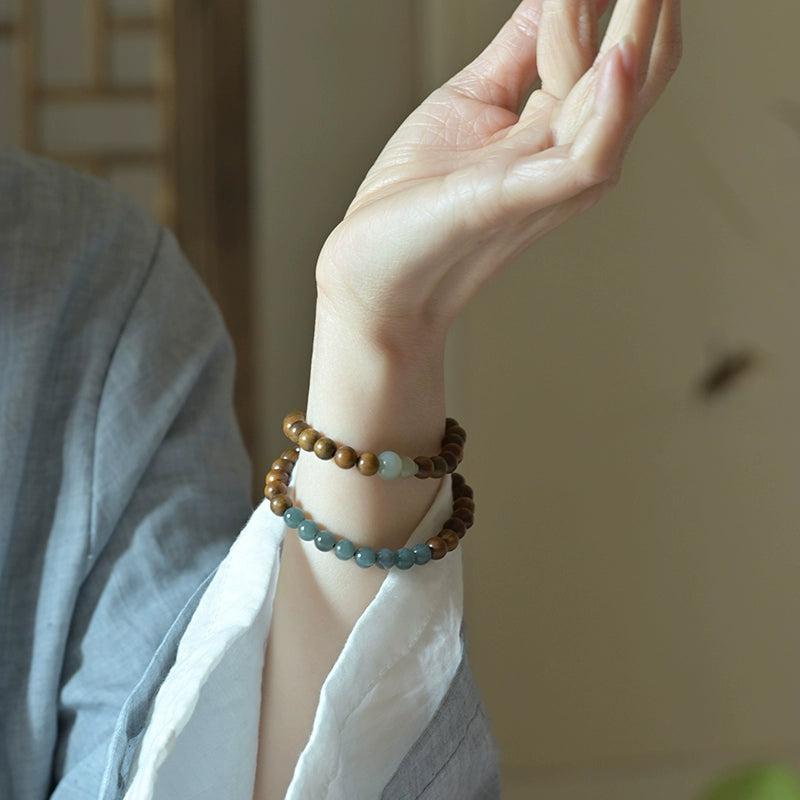 Verawood & Gourd of Abundance Jade Bracelet