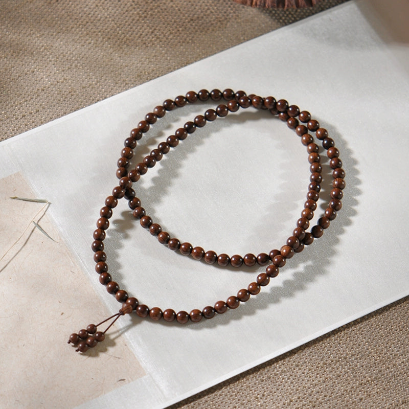 African Golden Silkwood 108 Mala Beads for Peace, Wisdom & Healing
