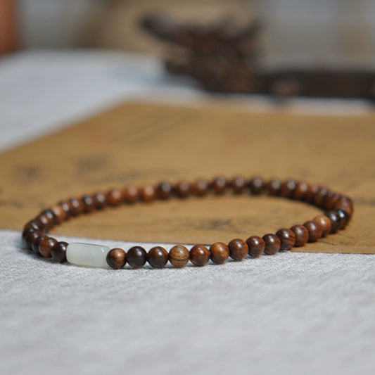 Agarwood & Jade Bracelet for Spiritual Growth, Protection & Luck