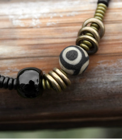 Sandalwood & Dzi Bead Grounding Bracelet for Spiritual Growth