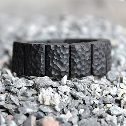 Hand-Hammered Ebony Feng Shui Bracelet - Peace, Vitality & Healing