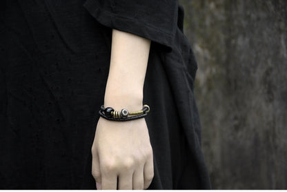Sandalwood & Dzi Bead Grounding Bracelet for Spiritual Growth