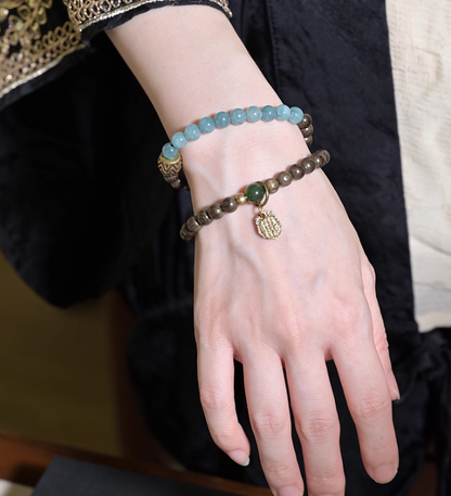 Mystic Mountain & Sea Mala with Jade & Aquamarine