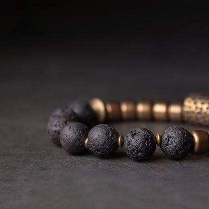 Brass & Stone Abundance Bracelet - Courage & Protection