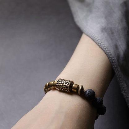 Brass & Stone Abundance Bracelet - Courage & Protection